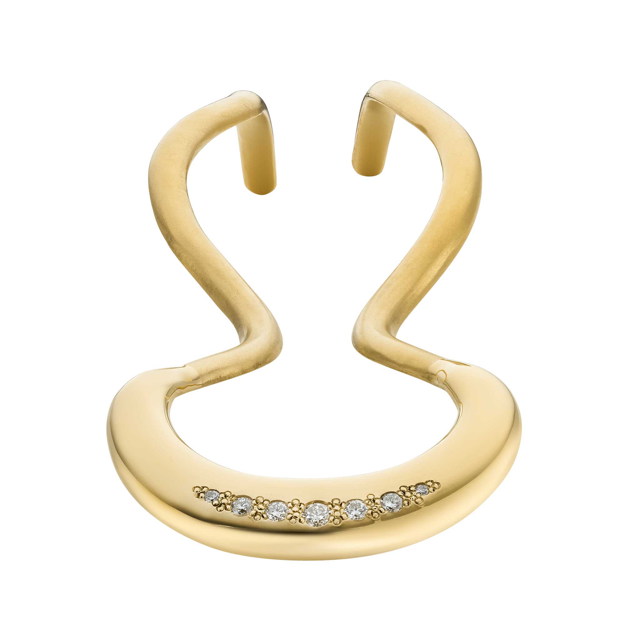Wave Hairpin in Gold Vermeil and Lab-Grown Diamonds